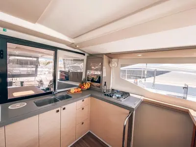 Galley of Go Earth 1, a Fountaine Pajot Lucia 40 catamaran at Grad Pula, Croatia