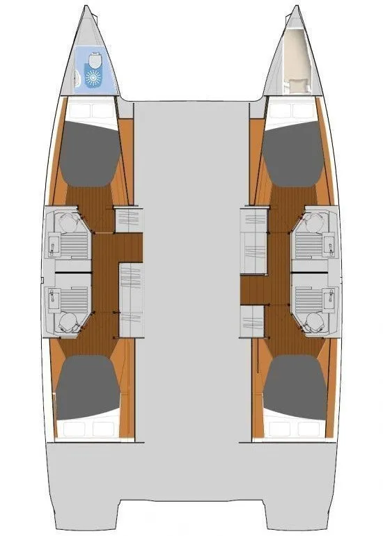 Floor plan of Crazy Diamond, a Fountaine Pajot Astrea 42 catamaran at Seget Donji, Croatia