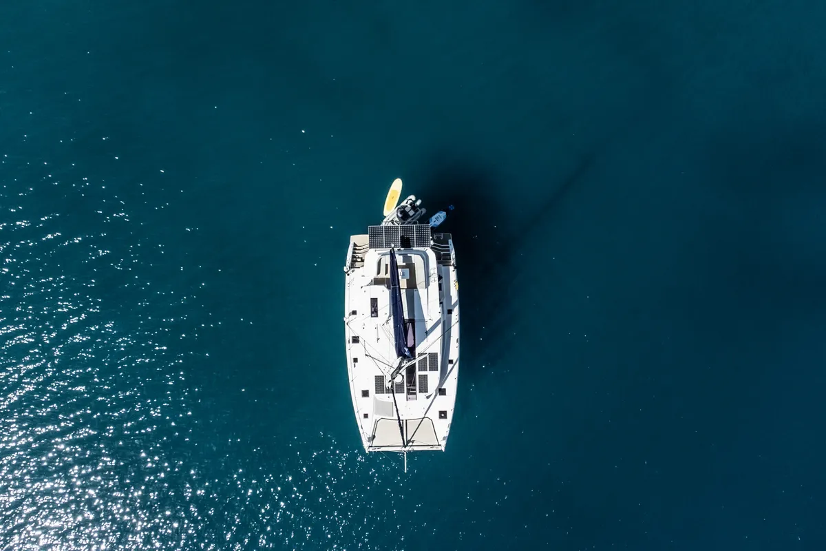 Exterior view of WINDSEA, a Leopard 50 catamaran at Kontokali, Greece
