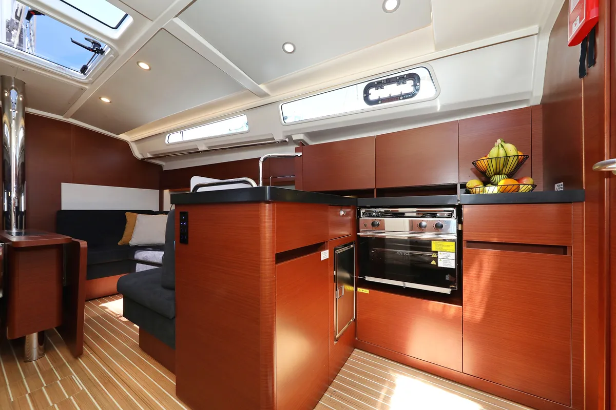 Galley of NIKE, a Hanse 418 sailboat at Novi Vinodolski, Croatia
