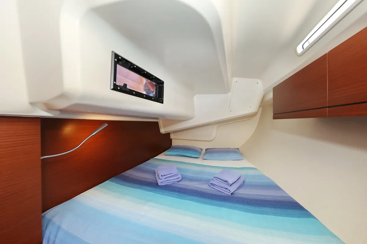 Cabin on NIKE, a Hanse 418 sailboat at Novi Vinodolski, Croatia