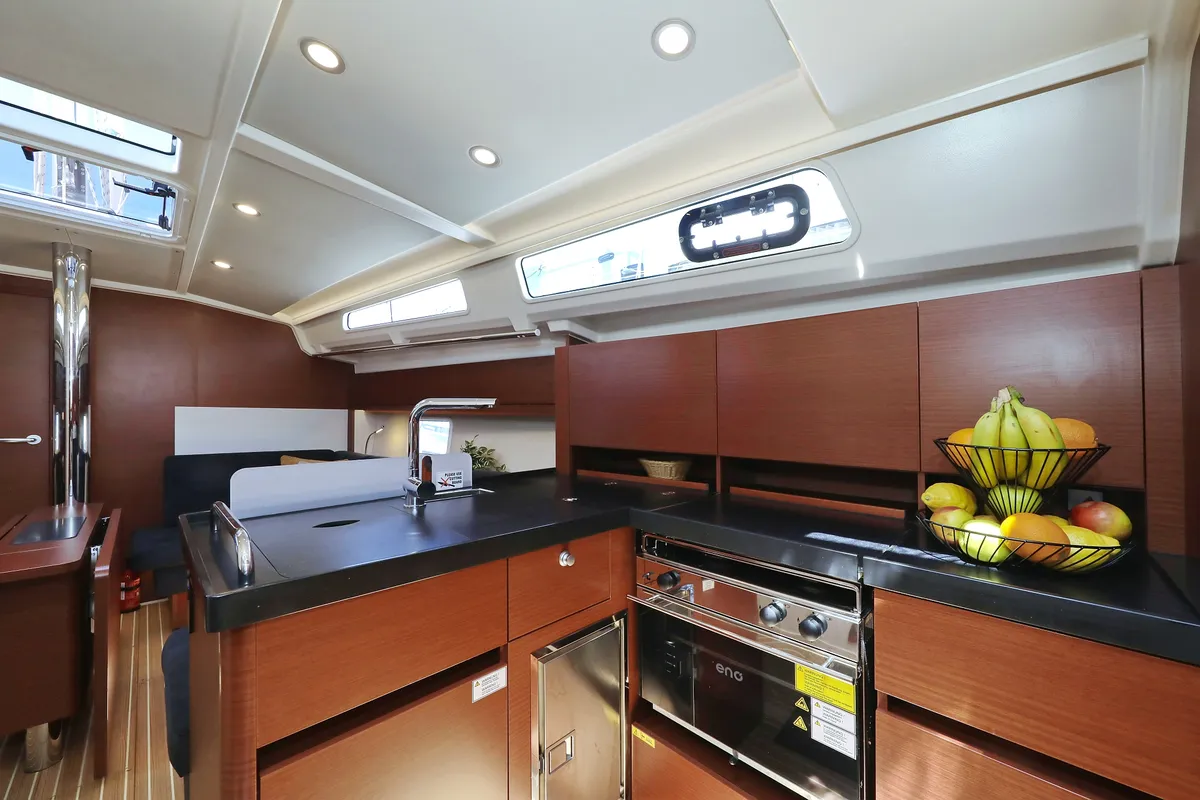 Galley of NIKE, a Hanse 418 sailboat at Novi Vinodolski, Croatia