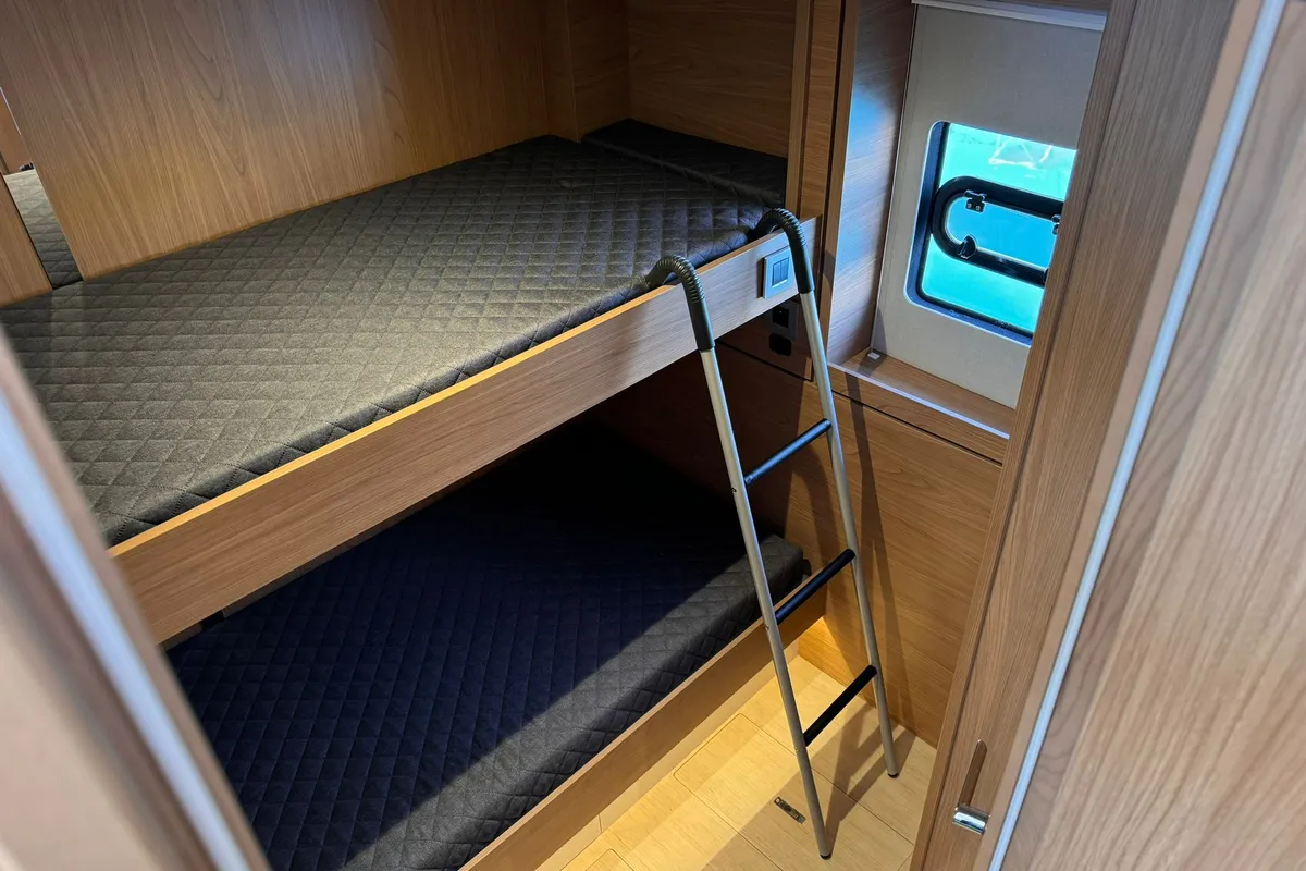 Cabin on Silver Dolphin, a Bali 4.8 catamaran at Olbia, Italy