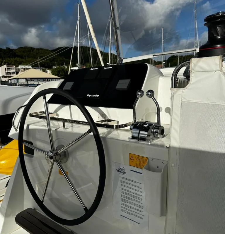 Cockpit of ULYS I, a Lagoon 42 catamaran at Alameda, United States