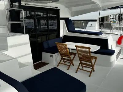 Deck of ULYS I, a Lagoon 42 catamaran at Alameda, United States