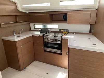 Galley of Avra, a Beneteau Oceanis 40.1 sailboat at Volos, Greece