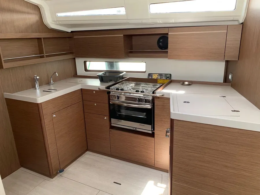 Galley of Avra, a Beneteau Oceanis 40.1 sailboat at Volos, Greece