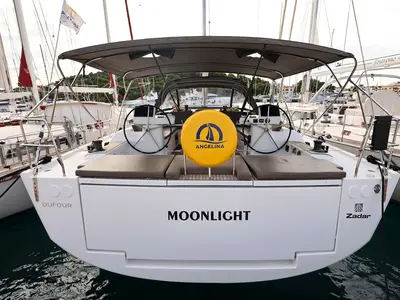 Cockpit of Moonlight, a Dufour 56 Exclusive sailboat at Trogir, Croatia