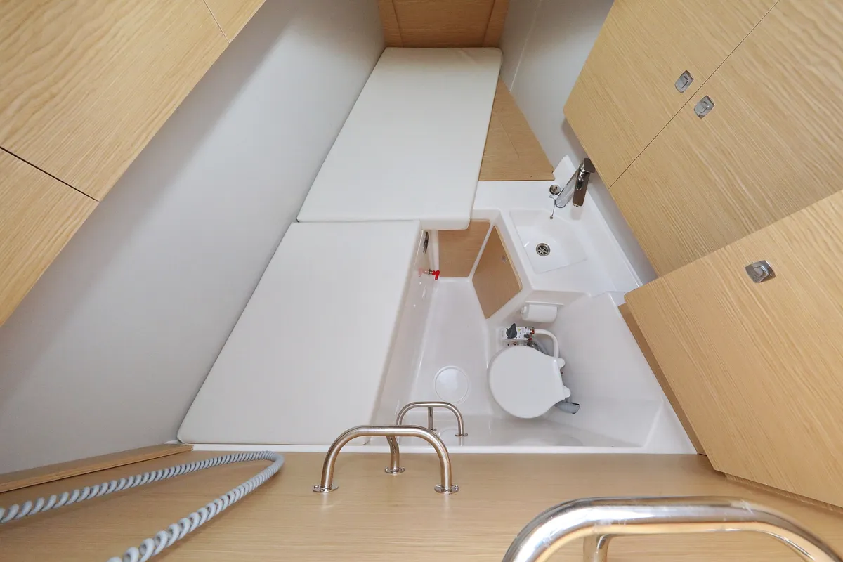 Cabin on Moonlight, a Dufour 56 Exclusive sailboat at Trogir, Croatia
