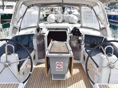 Cockpit of Seven, a Beneteau Oceanis 41.1 sailboat at Zadar, Croatia