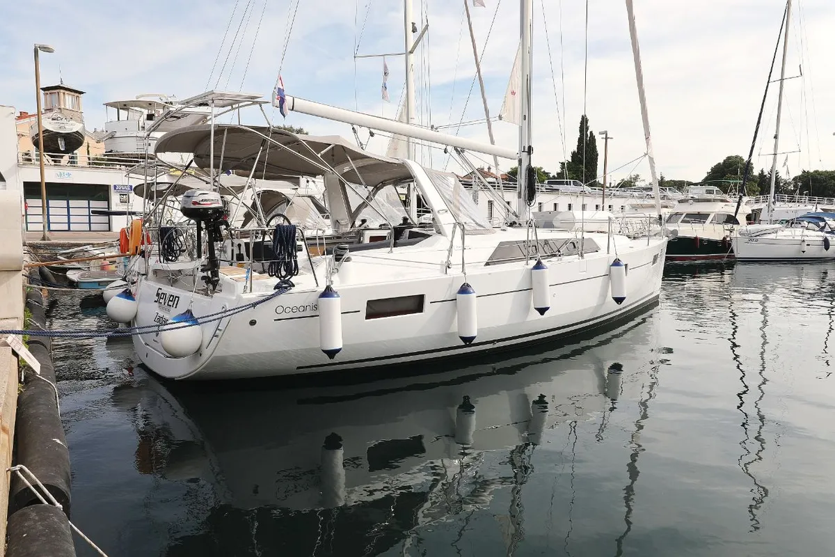 Exterior view of Seven, a Beneteau Oceanis 41.1 sailboat at Zadar, Croatia