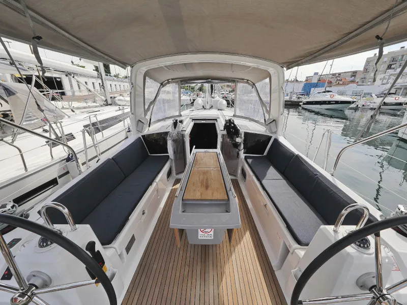 Cockpit of Seven, a Beneteau Oceanis 41.1 sailboat at Zadar, Croatia