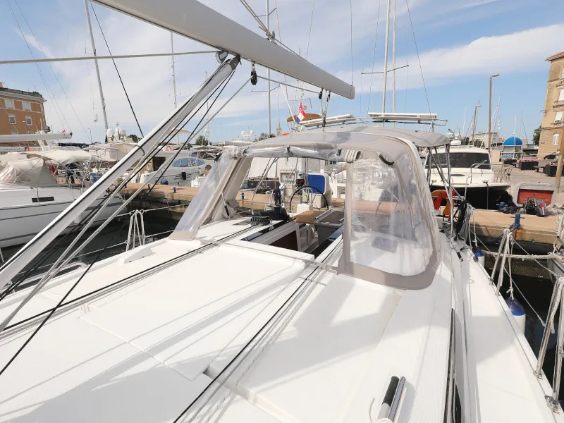 Deck of Seven, a Beneteau Oceanis 41.1 sailboat at Zadar, Croatia