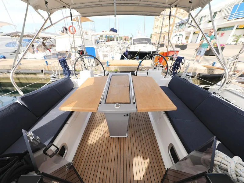 Deck of Seven, a Beneteau Oceanis 41.1 sailboat at Zadar, Croatia