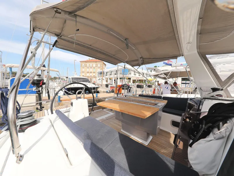 Cockpit of Seven, a Beneteau Oceanis 41.1 sailboat at Zadar, Croatia