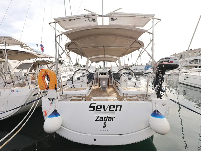 Exterior view of Seven, a Beneteau Oceanis 41.1 sailboat at Zadar, Croatia
