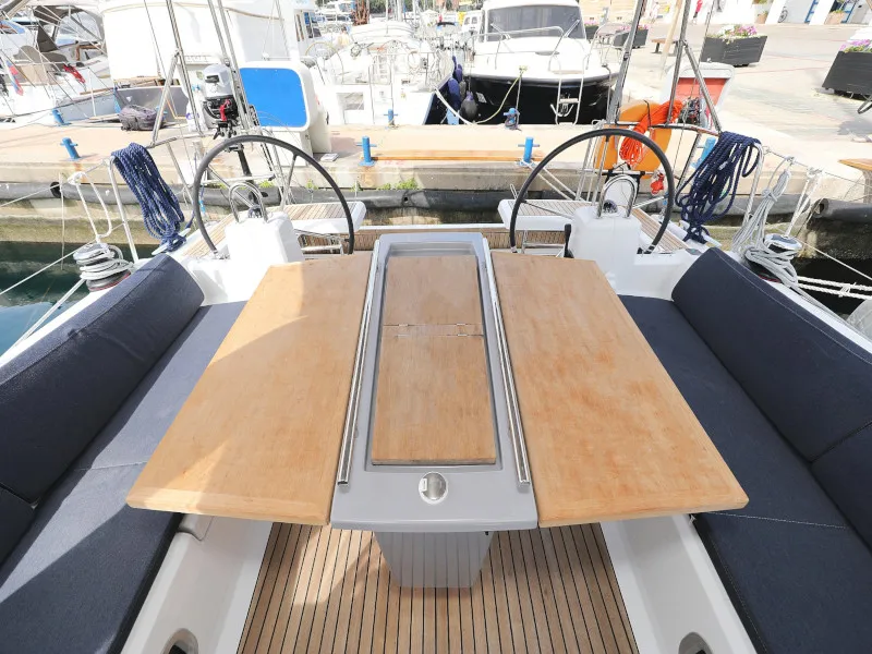 Cockpit of Seven, a Beneteau Oceanis 41.1 sailboat at Zadar, Croatia
