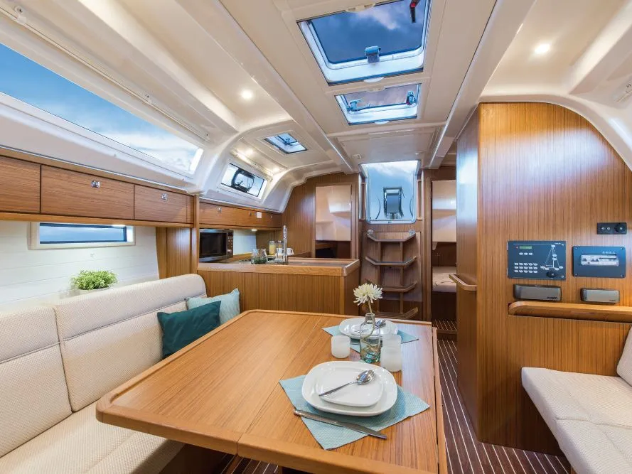 Salon of Francesca, a Bavaria Cruiser 37 sailboat at Punta Ala, Italy