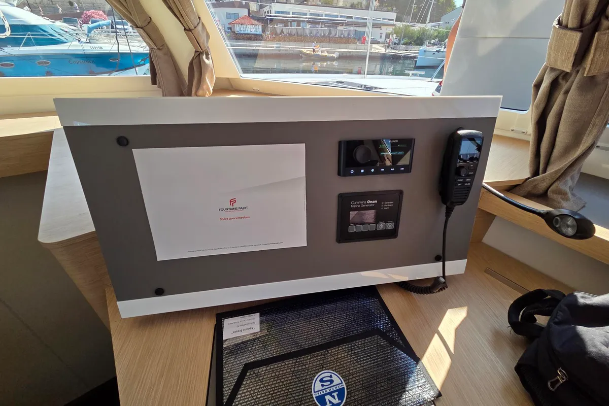 Cockpit of Adriatic Breeze, a Fountaine Pajot Astrea 42 catamaran at Grad Šibenik, Croatia