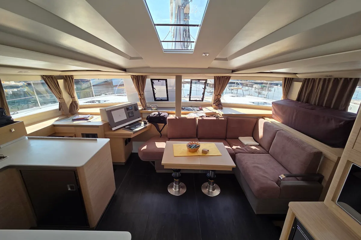 Salon of Adriatic Breeze, a Fountaine Pajot Astrea 42 catamaran at Grad Šibenik, Croatia