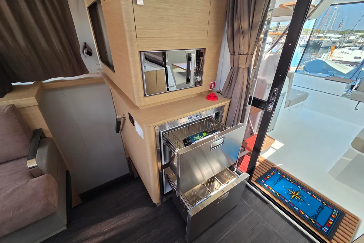 Galley of Adriatic Breeze, a Fountaine Pajot Astrea 42 catamaran at Grad Šibenik, Croatia