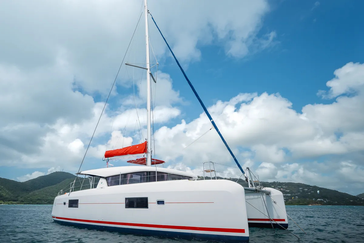 La Gloria, a Lagoon 42 catamaran at Ribishi, Saint Vincent and the Grenadines