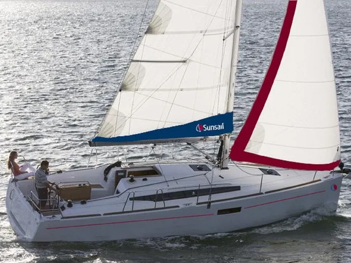 Exterior view of Oceanis 34.1 Premium, a Beneteau Oceanis 34.1 sailboat at Municipal Unit of Lefkada, Greece