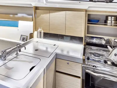 Galley of Oceanis 34.1 Premium, a Beneteau Oceanis 34.1 sailboat at Municipal Unit of Lefkada, Greece