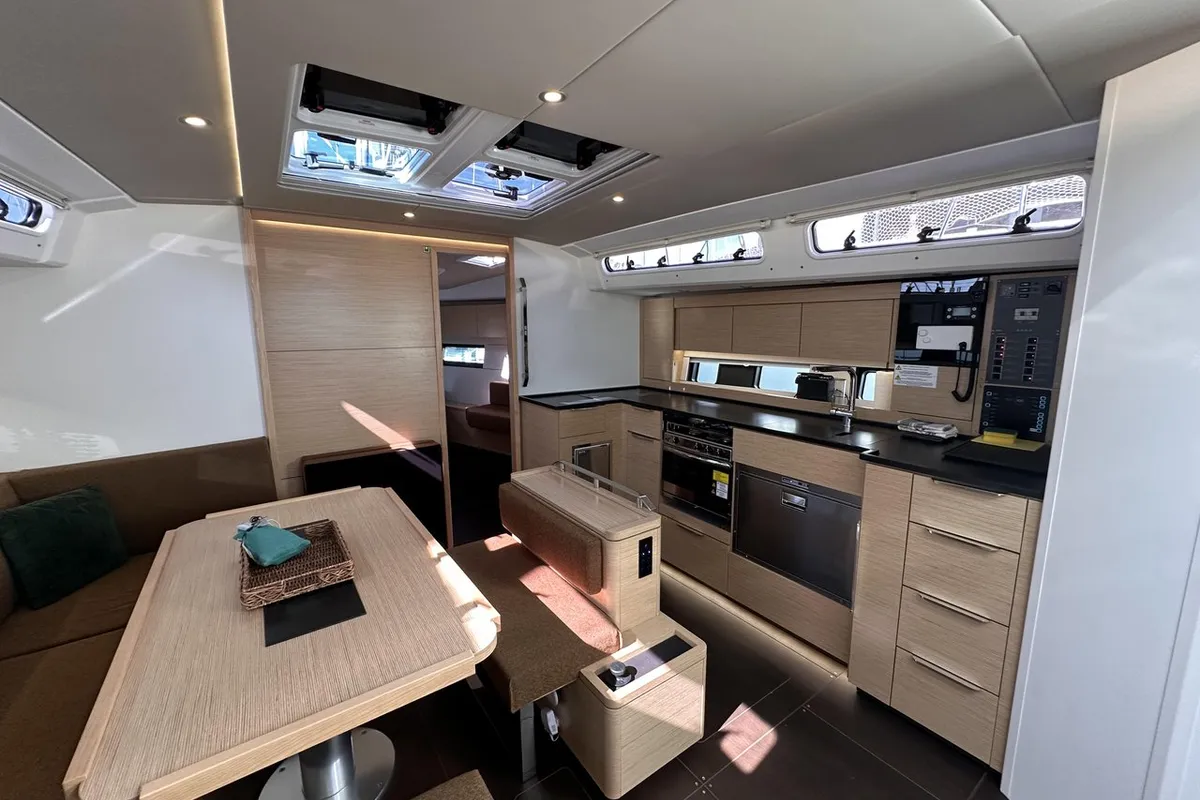 Galley of Felice, a Hanse 460 sailboat at Seget Donji, Croatia