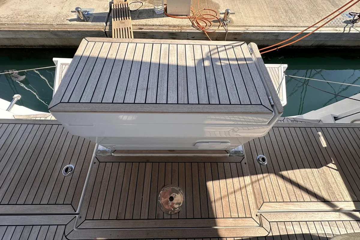 Deck of Felice, a Hanse 460 sailboat at Seget Donji, Croatia