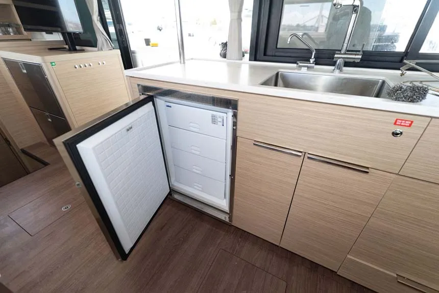 Galley of Movelli, a Lagoon 46 catamaran at Felanitx, Spain