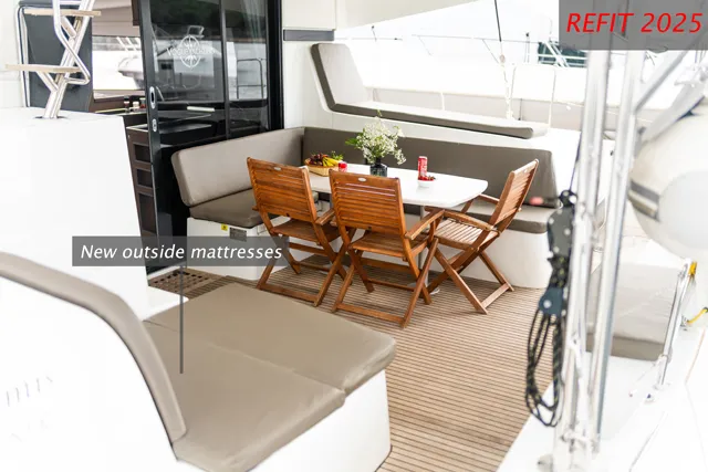 Deck of ZETA, a Lagoon 42 catamaran at Grad Šibenik, Croatia