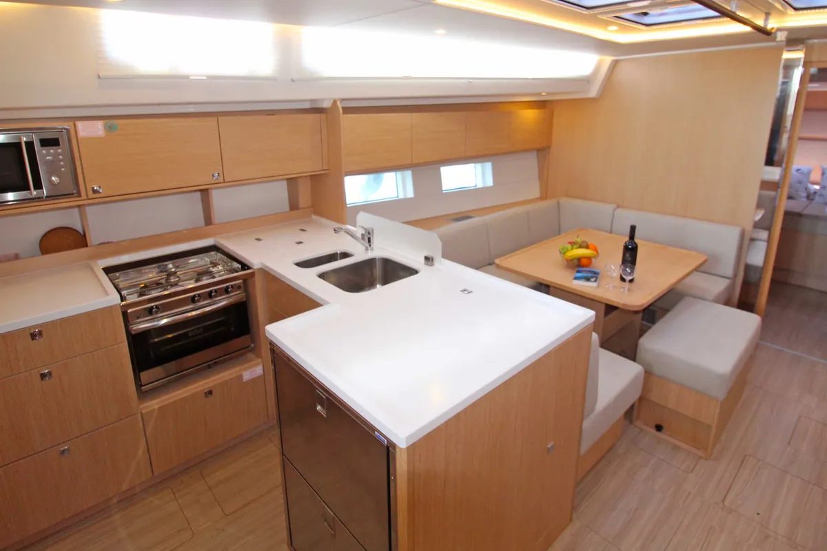 Galley of Shala, a Bavaria C50 Style sailboat at Split, Croatia