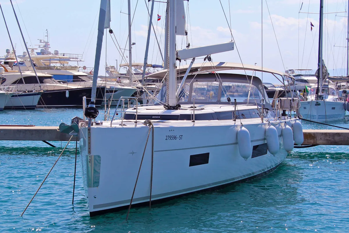 Exterior view of Shala, a Bavaria C50 Style sailboat at Split, Croatia