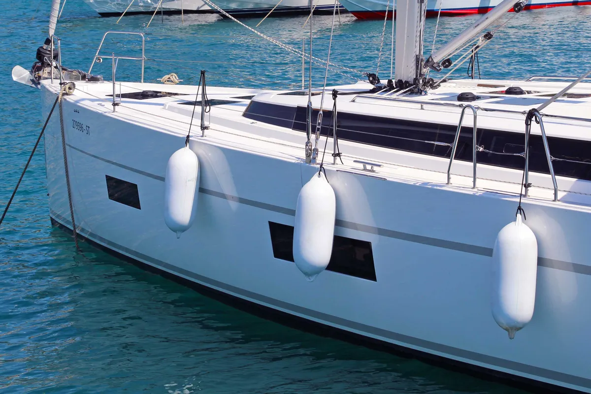 Exterior view of Shala, a Bavaria C50 Style sailboat at Split, Croatia