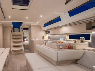 Salon of Moorings 52.4 Club, a Jeanneau Sun Odyssey 52.2 sailboat at Road Town, British Virgin Islands