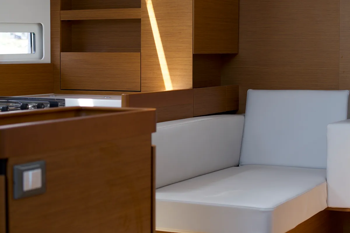 Salon of Eugenia, a Jeanneau Sun Odyssey 410 sailboat at Skiathos, Greece