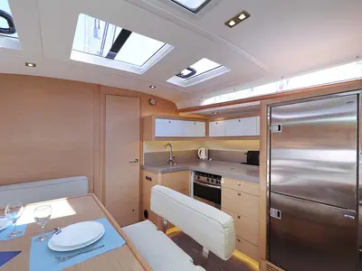 Galley of Libertas, a Dufour 470 sailboat at Murter, Croatia