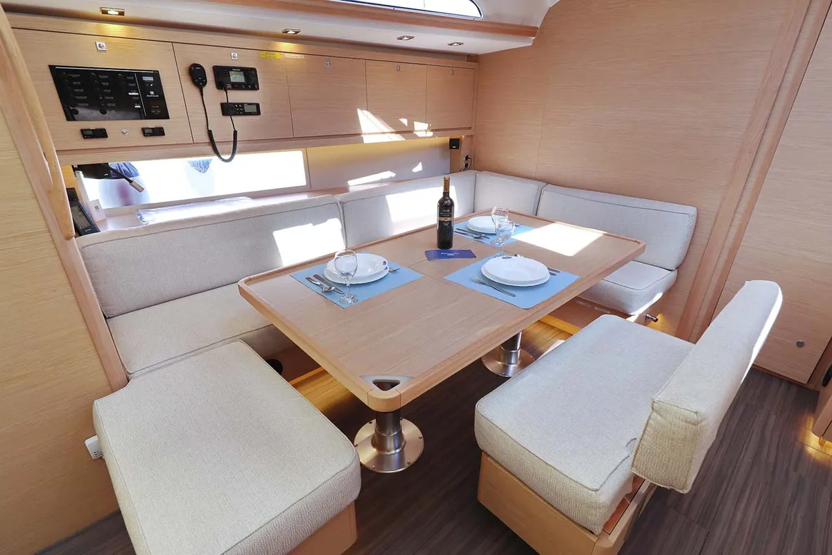 Salon of Libertas, a Dufour 470 sailboat at Murter, Croatia