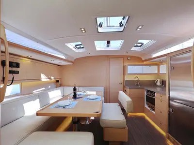 Salon of Libertas, a Dufour 470 sailboat at Murter, Croatia