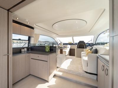 Galley of NALU, a Azimut 53 Fly motorboat at Grad Šibenik, Croatia