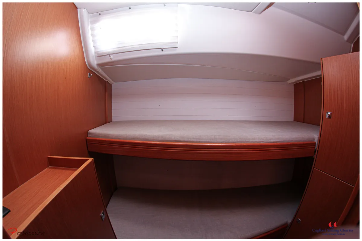 Cabin on Liscia Ruja, a Bavaria Cruiser 51 sailboat at Figari/Golfo Aranci, Italy