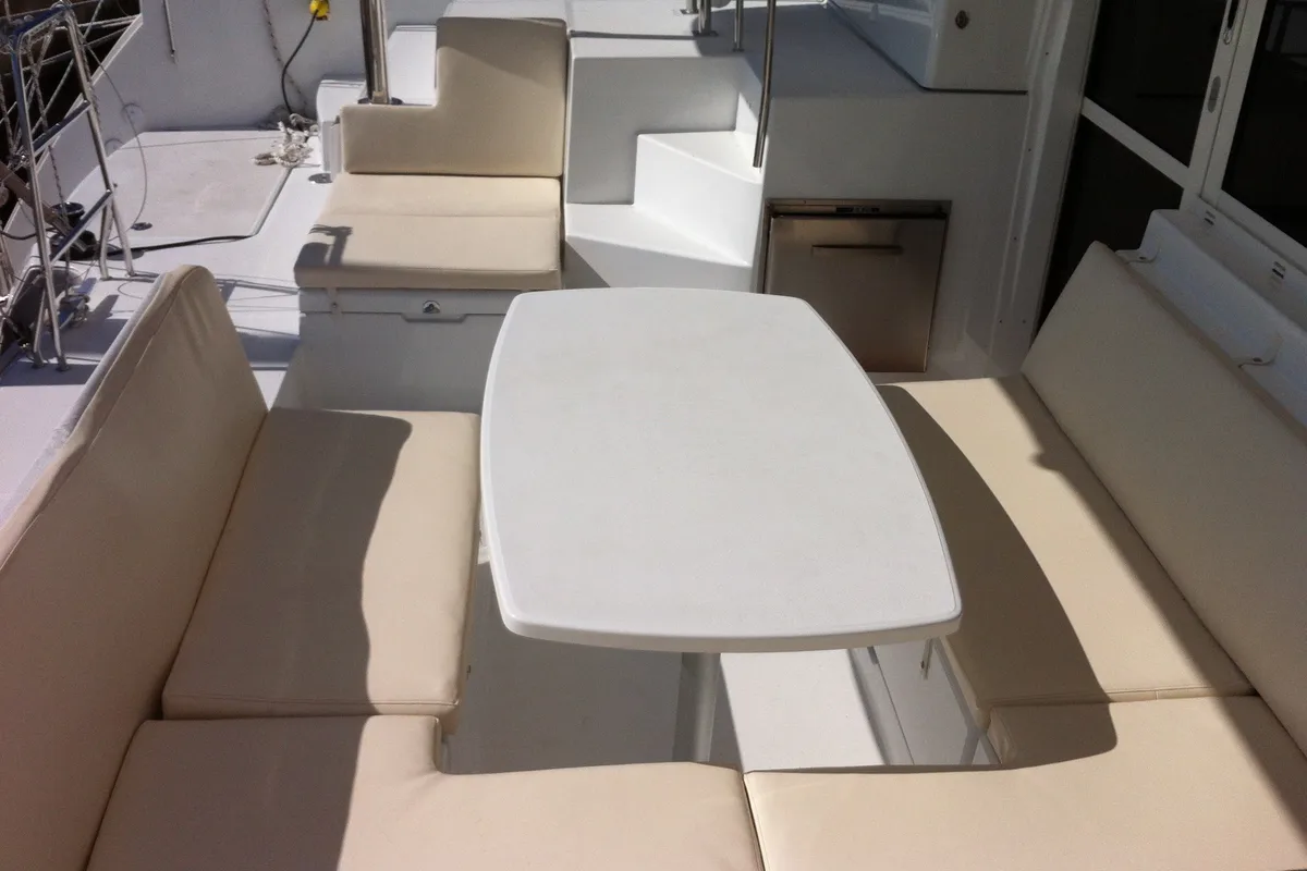 Deck of Evelina, a Lagoon 400 S2 catamaran at Općina Medulin, Croatia