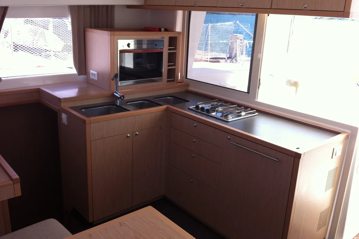 Galley of Evelina, a Lagoon 400 S2 catamaran at Općina Medulin, Croatia