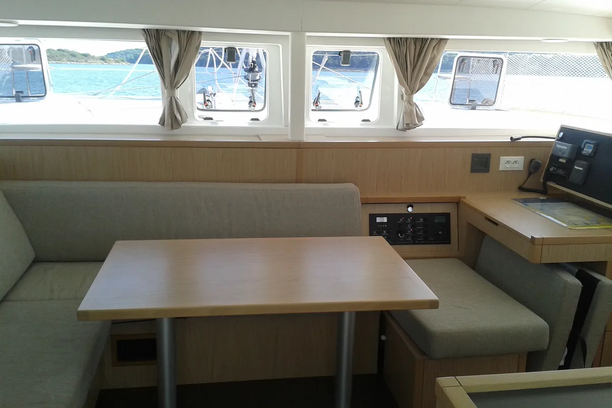 Salon of Evelina, a Lagoon 400 S2 catamaran at Općina Medulin, Croatia