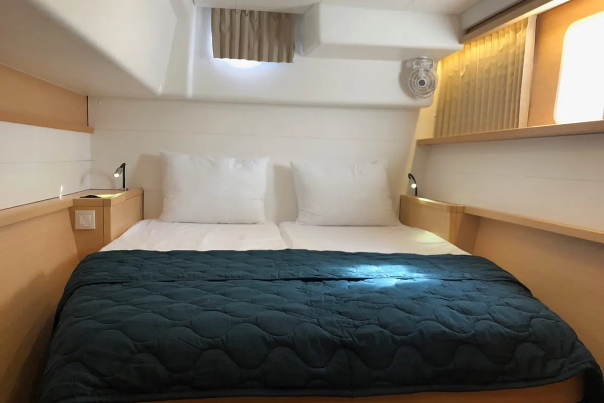 Cabin on Lagoon 450F built 2019 Generator, A/C, Watermaker, a Lagoon 450 Fly catamaran at Municipal Unit of Lefkada, Greece