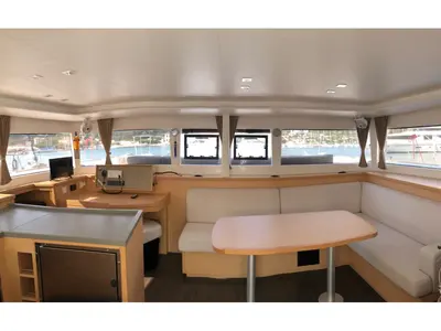 Salon of Lagoon 450F built 2019 Generator, A/C, Watermaker, a Lagoon 450 Fly catamaran at Municipal Unit of Lefkada, Greece