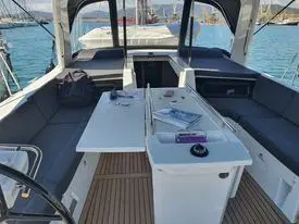 Deck of Anemos, a Beneteau Oceanis 46.1 sailboat at Volos, Greece