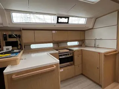 Galley of Anjumi, a Bavaria C46 Ocean sailboat at Grad Biograd na Moru, Croatia