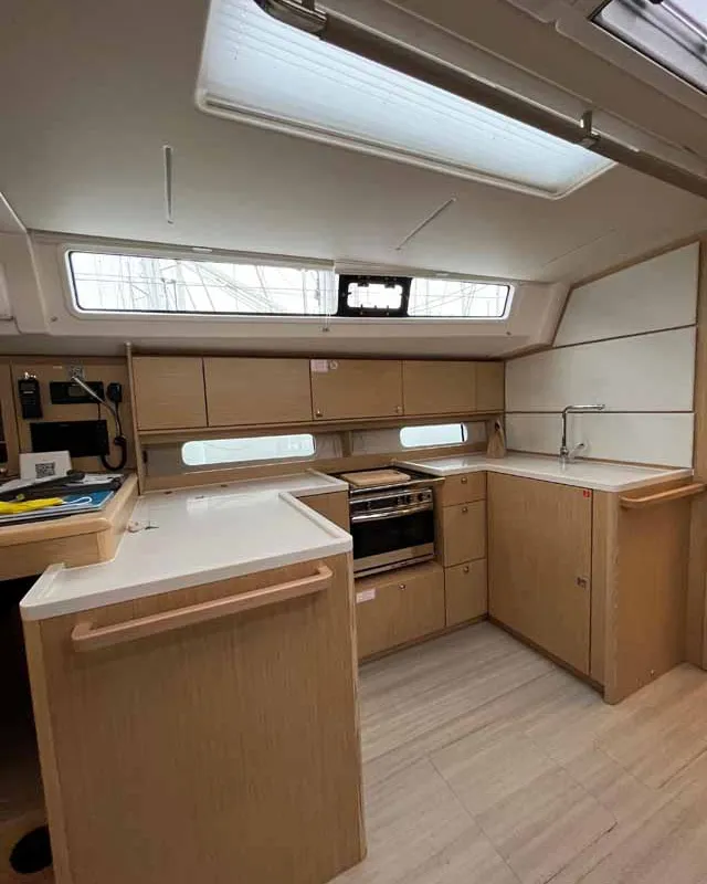 Galley of Anjumi, a Bavaria C46 Ocean sailboat at Grad Biograd na Moru, Croatia